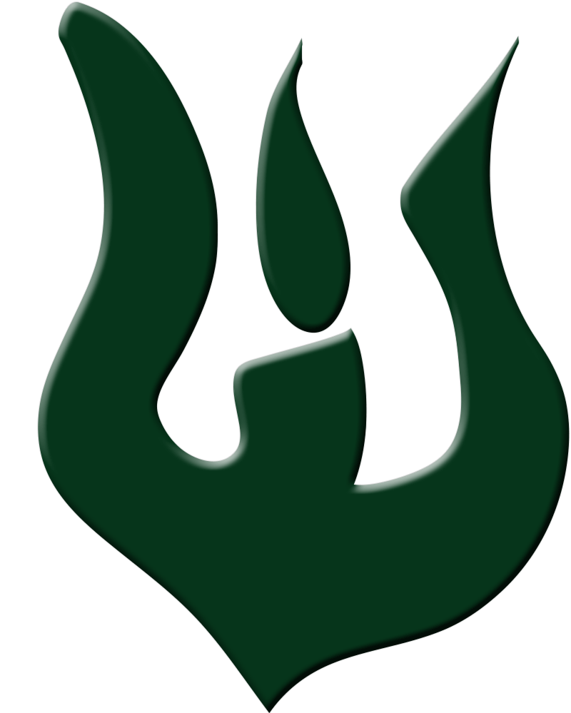 Green Flaming Logo - The Dove / Raven / Flame Logo - Michael Sharp