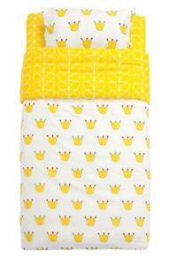 Yellow and White Crown Logo - Muslin Tree 100% Cotton Toddler Bedding Set of Crown, Yellow