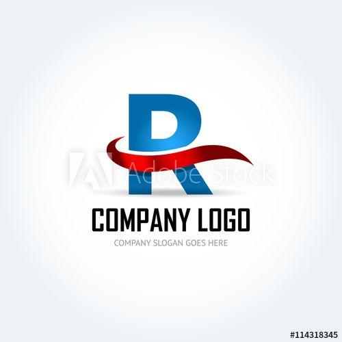 Red R Company Logo - Blue Letter R with red ribbon logo icon design template elements ...