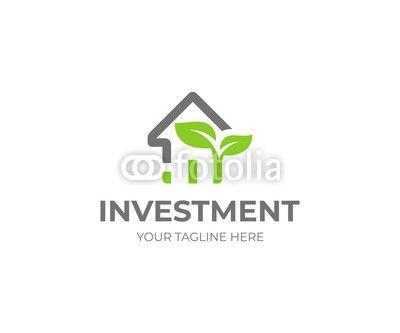 Real Estate Investment Logo - Property investment logo template. House and growth graph with ...