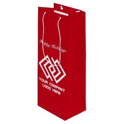 Red R Company Logo - Your Company Holiday Party Logo Wine Gift Bag R logo cyo