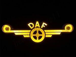 DAF Logo - NEW 3D DAF OLD LOGO 24V YELLOW LED LIGHT ILLUMINATING NEON PLATES | eBay