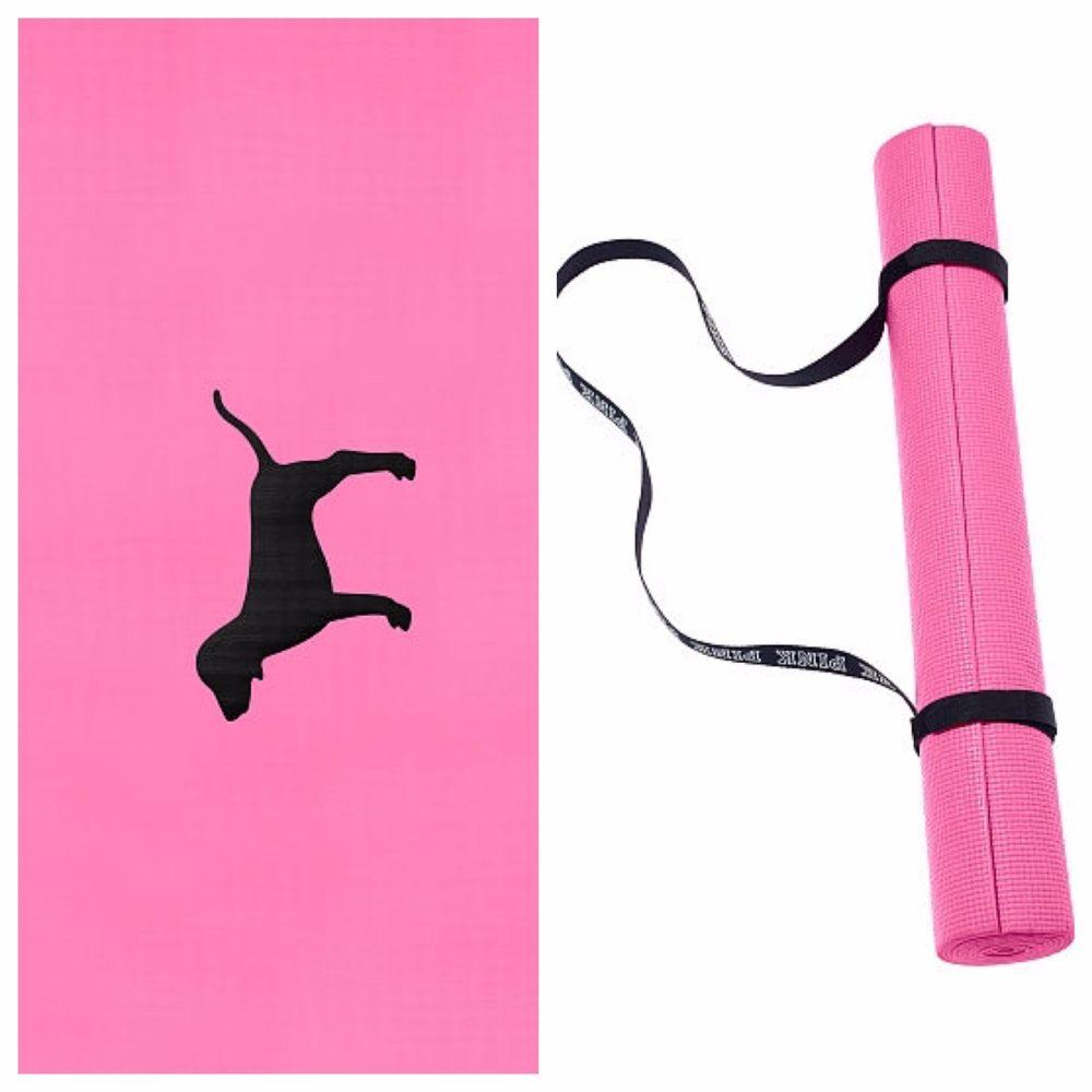 White Pink Logo - Victoria's Secret Pink * Pink Black Dog Exercise Yoga Mat With PINK ...