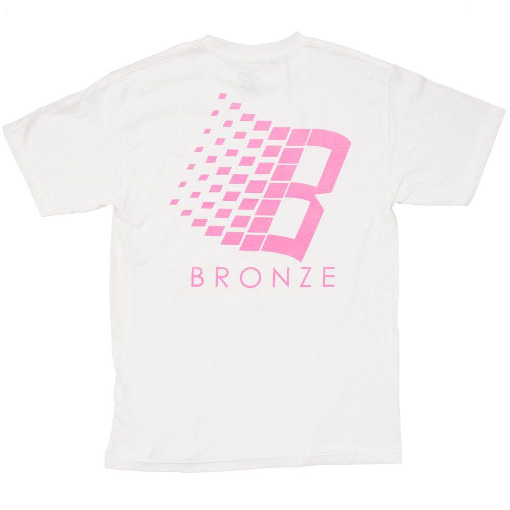 White Pink Logo - Bronze B Logo Solar Active T Shirt White Pink. Manchester's Premier