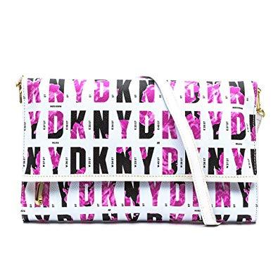 White Pink Logo - Donna Karan DKNY Ladies Bag Active-Coated Logo Shoulder Bag White ...