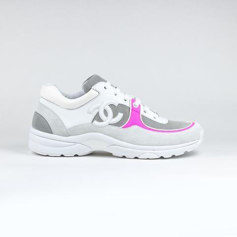 White Pink Logo - Chanel CC Logo White Pink Sneaker – Crepslocker
