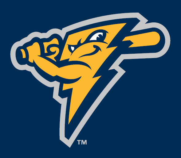 Baseball Bat Swing Logo - Trenton Thunder Cap Logo (2008) - (Alternate / B.P.) A yellow ...