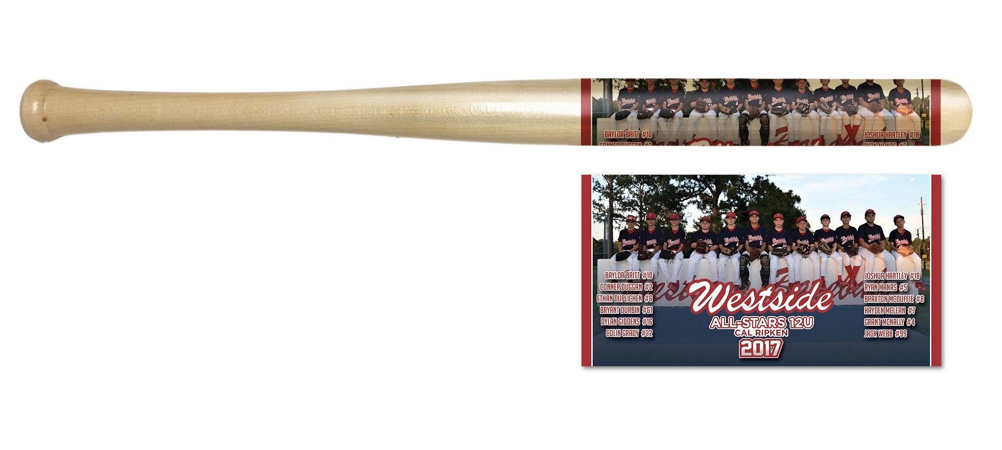 Baseball Bat Team Logo - Custom Baseball Bat Trophy made to your specifications! Your art