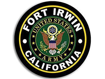 Army Base Logo - American Vinyl Round Fort Irwin Army Base Sticker Logo