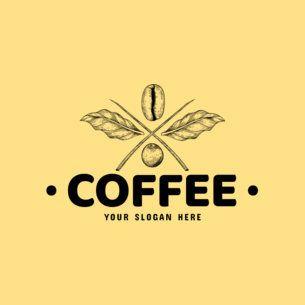 Coffee Brand Logo - Placeit Brand Logo Maker with Coffee Beans Line Art