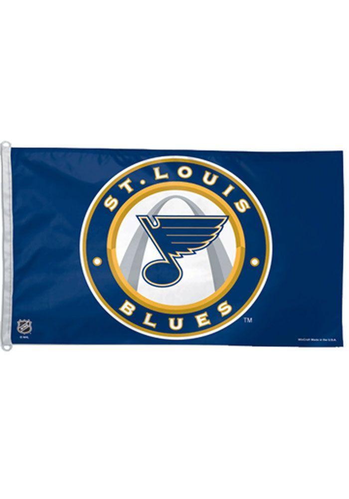 St. Louis Blues Hockey Logo - St. Louis Blues (STL Blues) 3x5 Navy Blue Logo Flag