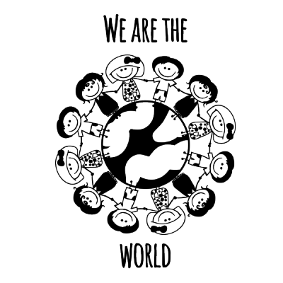 We Are the World Logo - Vinilo Decorativo Niños We Are The World