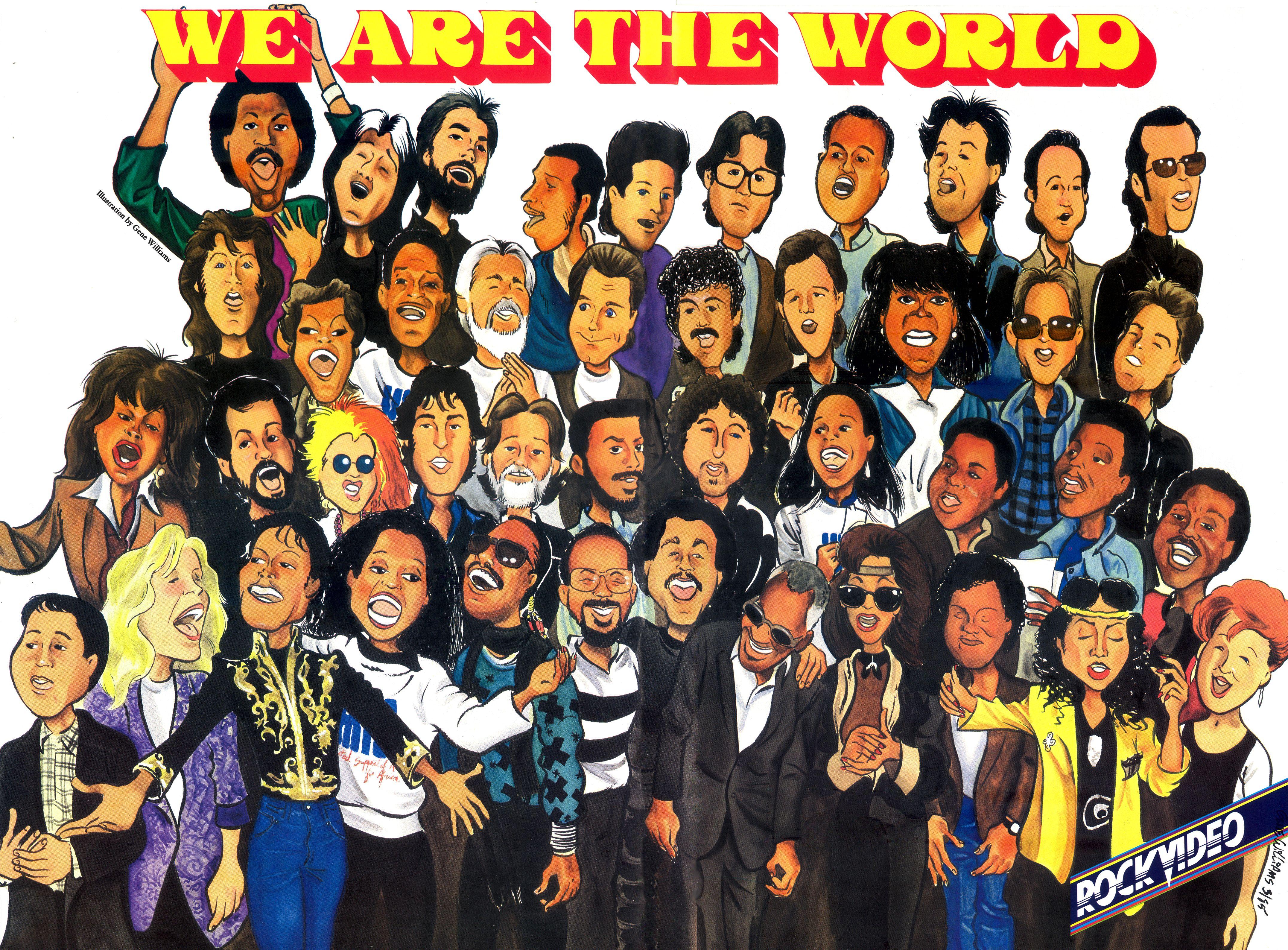 We Are the World Logo - WE ARE THE WORLD' CARTOON POSTER – Rock Video Magazine | THE COMIC ...