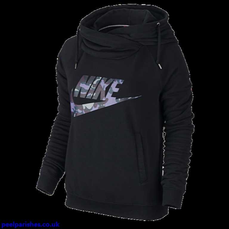 Camo Nike Logo - Black Black Camo Nike Women's Hoodie Rally Funnel Neck Logo Clothing