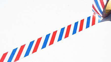 Red and Blue Stripe Logo - Red & Blue Stripe Air Mail Washi Masking Paper Tape: Amazon.co.uk ...