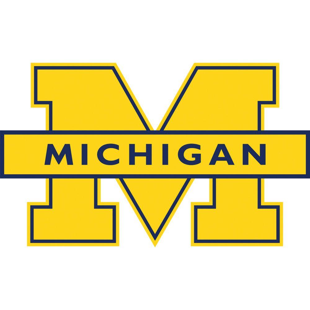 Michigan Logo - Fathead 52 in. x 30 in. Michigan Wolverines Logo Wall Appliqu-FH61 ...