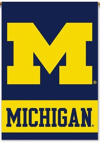 Michigan Wolverines Logo - Michigan Wolverines Official Big-M Team Logo Wall Banner - BSI ...