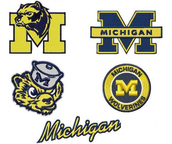 Michigan Wolverines Logo - Michigan state wolverines logo machine embroidery design for instant