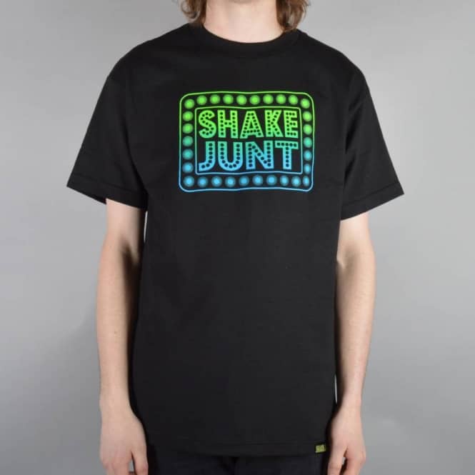 Co Blue Box Logo - Shake Junt Box Logo Skate T-Shirt - Black/Blue/Green - Skate T ...
