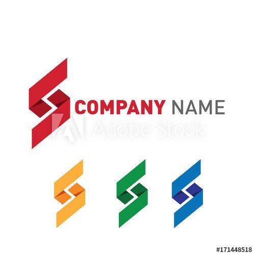 Red Shape Logo - Company logo set with placeholder text in red, yellow, blue and ...