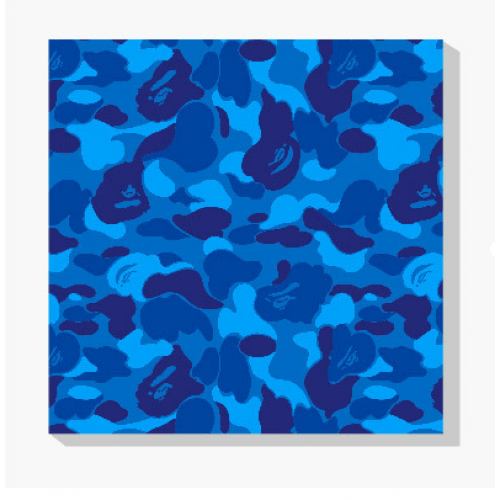 Blue Bathing Ape Logo - A Bathing Ape Bape Camo Canvas Art Print (Blue)