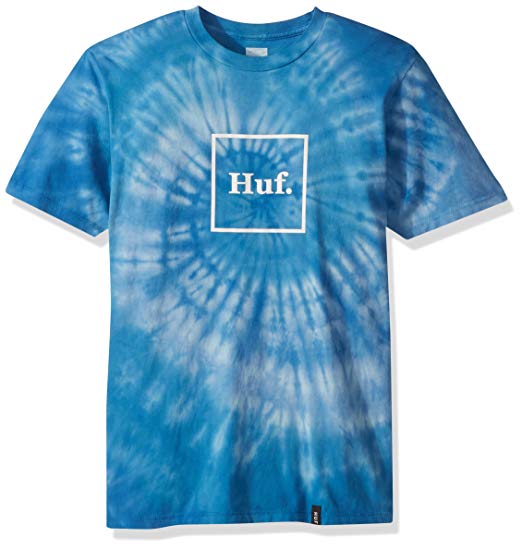 Blue and Green Box Logo - HUF Men's Box Logo Spiral Tiedye Tee T Shirt, Blue, XXL: Amazon.co