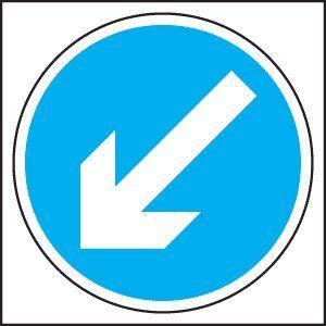 Right Blue Arrow Logo - Temporary Road Traffic Sign - Blue Circle / Diagonal Arrow (1mm ...