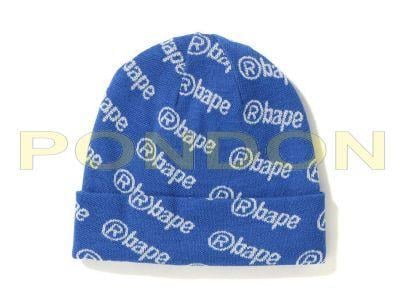 Blue Bathing Ape Logo - A BATHING APE : bape logo knit cap blue [Pondon Store]