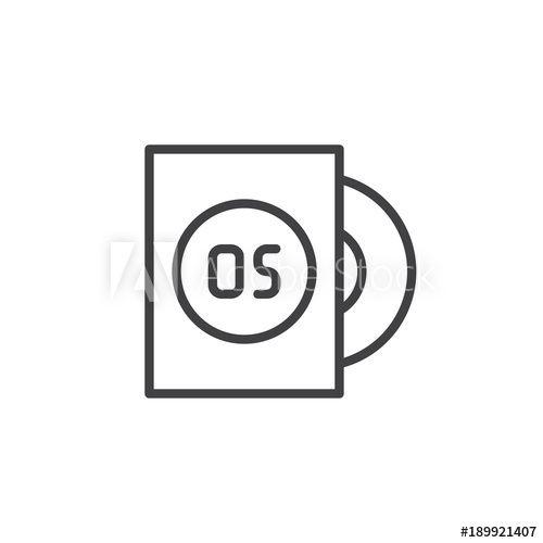 Computer OS Logo - Computer operating system line icon, outline vector sign, linear