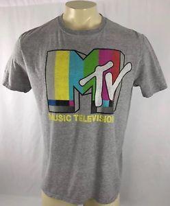 MTV Original Logo - Vintage MTV Gray T Shirt MUSIC TELIVISION Original Logo Mens Size L