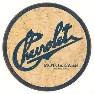 Chevrolet Garage Logo - CHEVY CHEVROLET LOGO VINTAGE STYLE 12 X 12 ROUND TIN METAL SIGN