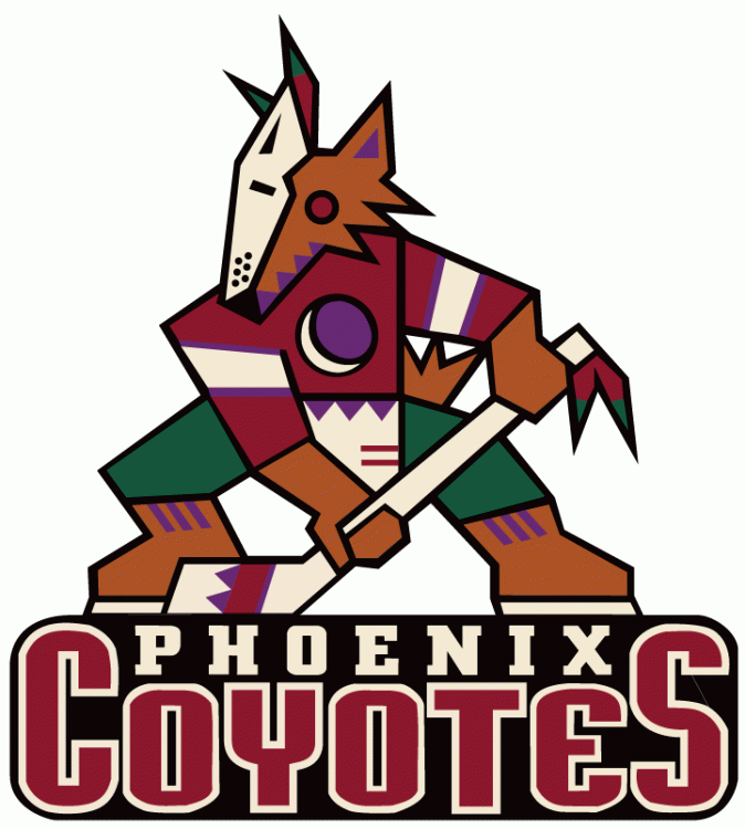 Coyote Sports Logo - Phoenix Coyotes Primary Logo (1997) - Multi-colored coyote with ...