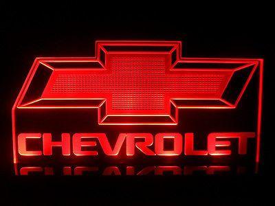 Red Chevrolet Logo - CHEVROLET LOGO LED Light Table lamp America Auto Car Man cave room ...