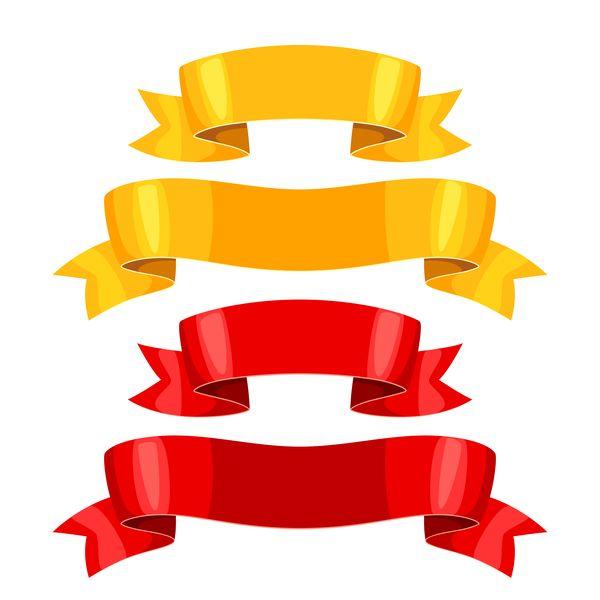 Red Robbon and Yellow Logo - Yellow with red ribbon vector