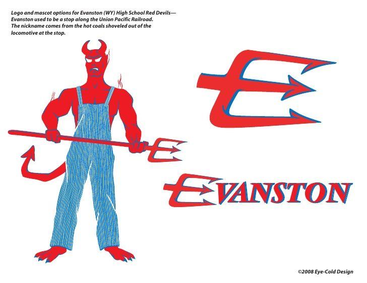 Evanston Red Devils Logo - Evanston High School Red Devils