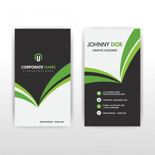 Green Corporate Logo - Green vertical business card Vector