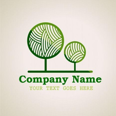 Green Corporate Logo - Corporate logotype green tree icon circle curves decor vectors stock ...