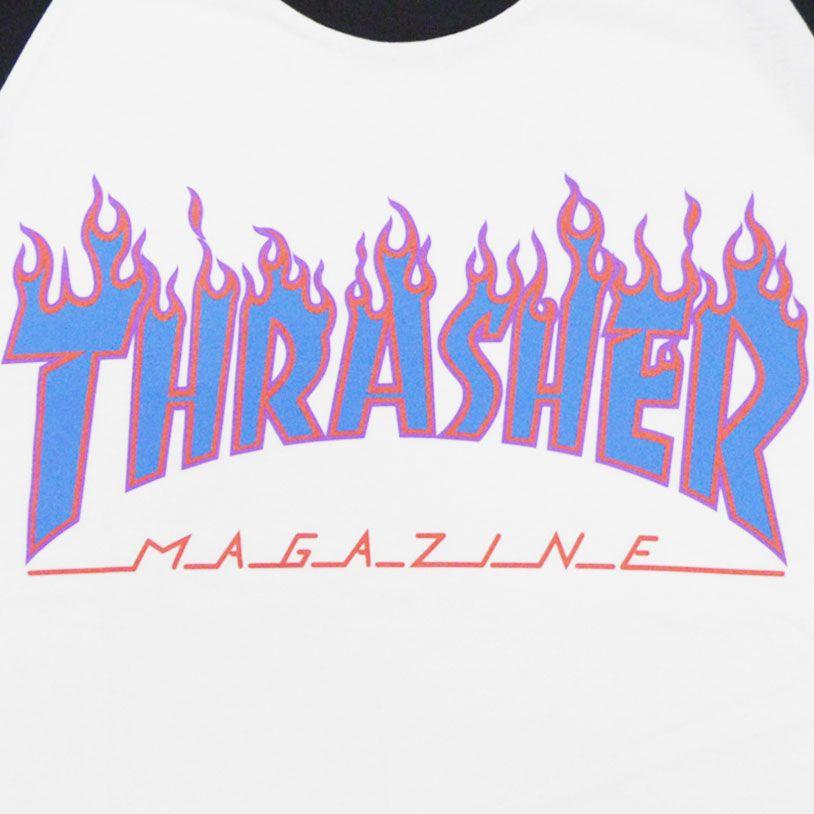 Whit and Blue Thrasher Logo - WARP WEB SHOP RAKUTENICHIBATEN: Thrasher-THRASHER FLAME 3 c 3 / 4 ...
