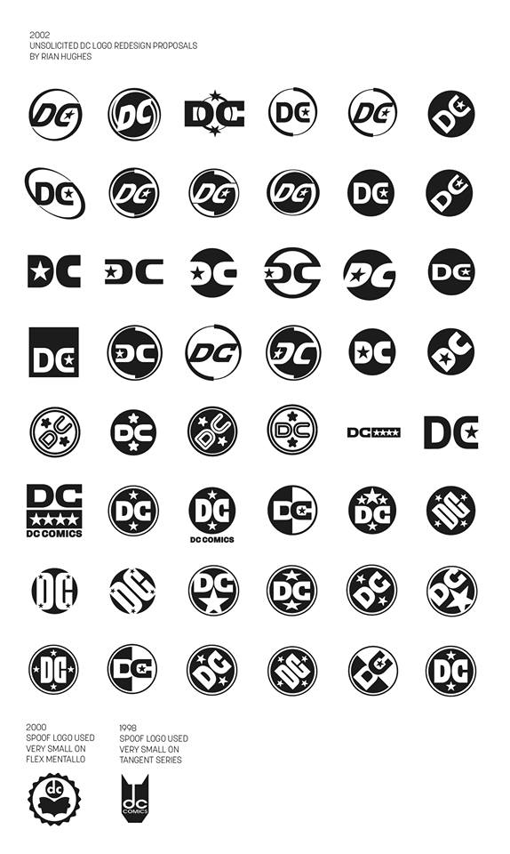 Black and White DC Comics Logo - When Rian Hughes Pitched Fifty Logos For DC Comics