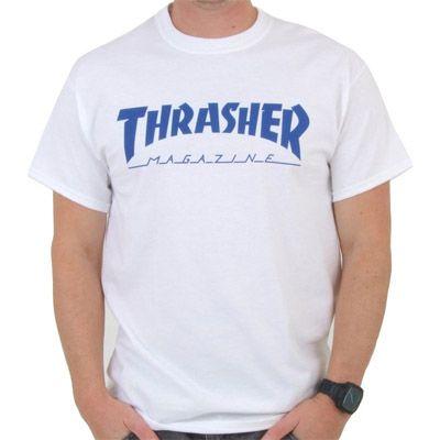 Whit and Blue Thrasher Logo - Thrasher Hometown T Shirts In White Blue
