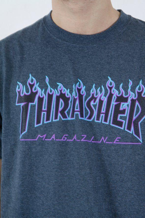 Whit and Blue Thrasher Logo - Thrasher - Flame Logo Tee,thrusher, mug, tee, black, white, shirt ...
