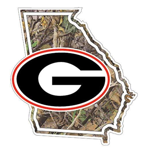Camo GA Logo - Georgia Bulldogs Camo State Outline w/Georgia G Decal | Amazon.com