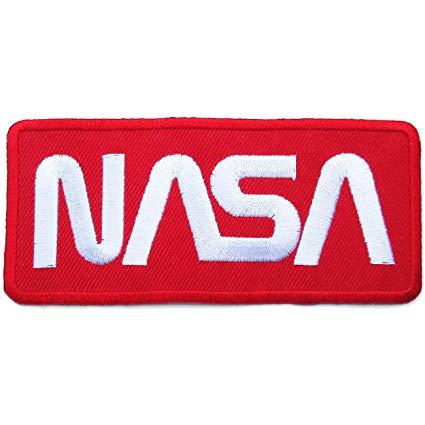 The White with Red Rectangle Logo - Amazon.com: NASA Badge Iron on Patches #Red-White