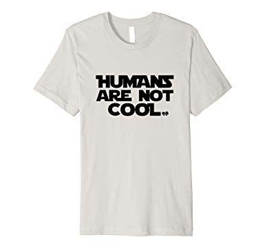 Cool Small Logo - Humans Are Not Cool Small Logo T Shirt: Clothing