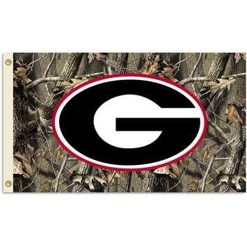 Camo GA Logo - Georgia Bulldogs Camouflage Background Logo 3X5 Flag
