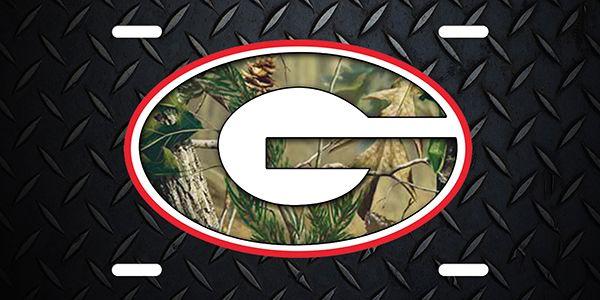 Camo GA Logo - Georgia Bulldogs Camo Diamond Plate, License Plate, License Tag