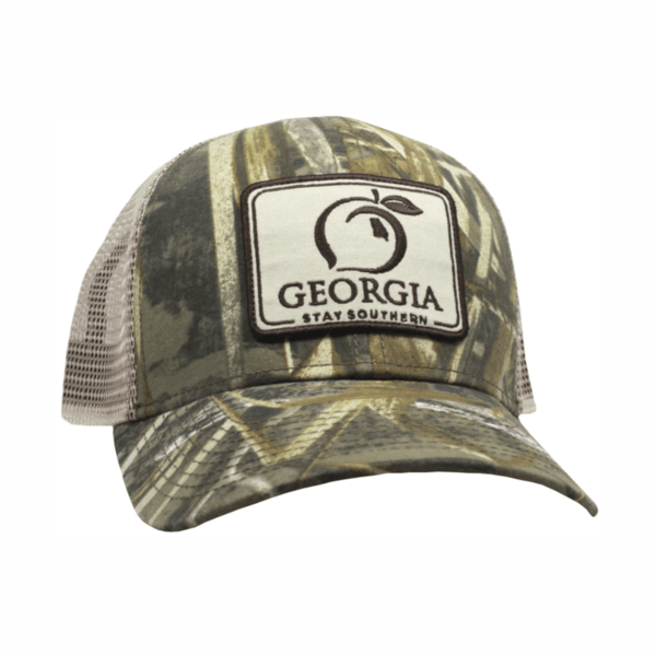 Camo GA Logo - Peach State Pride 'Georgia Patch' Trucker Hat