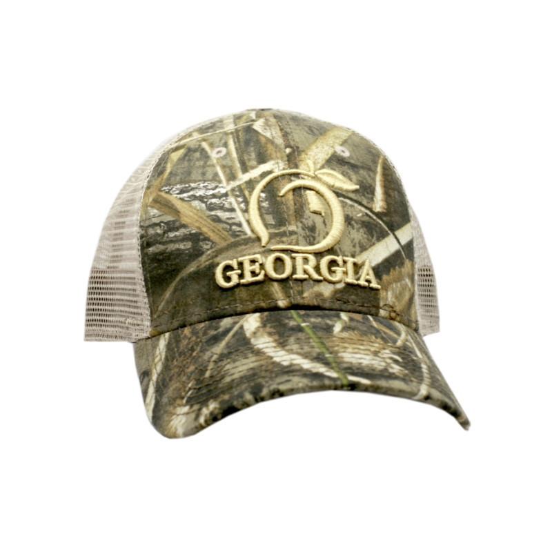 Camo GA Logo - Camo Georgia Mesh Back Trucker Hat