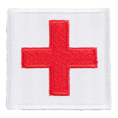 Square White with Red Cross Logo - Amazon.com: Red Cross White Square Patch, Medical Patches: Clothing