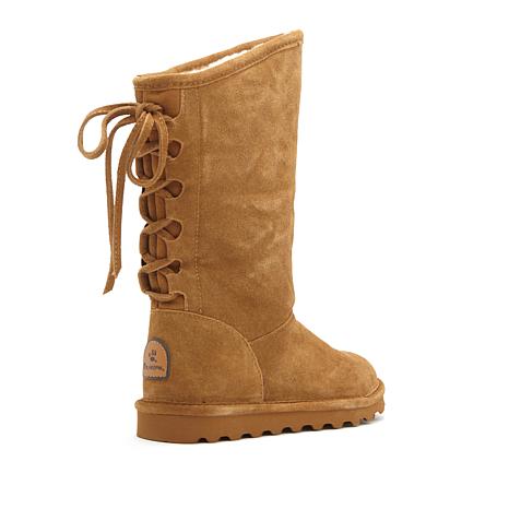 Bearpaw Boots Logo - BEARPAW® Phylly Suede Laced-Back Boot with NeverWet™ - 8488921 | HSN